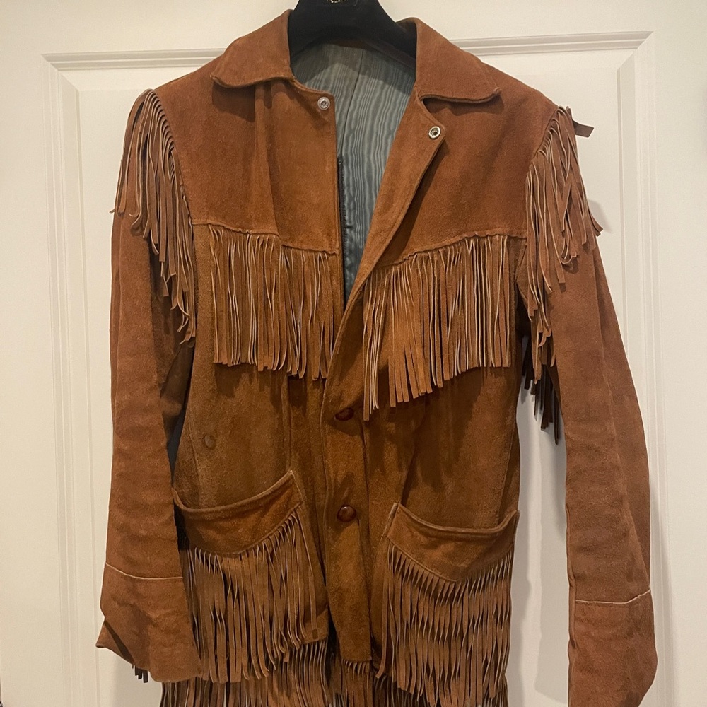 Vintage Jo-O-Kay Suede Fringe Jacket. Heavy Genuine Suede